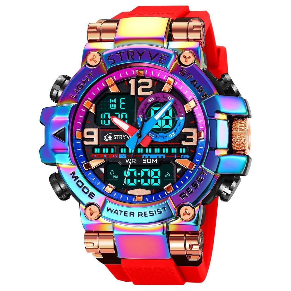 Relógio Masculino Esportivo Stryve 8025 Anadigi  Led