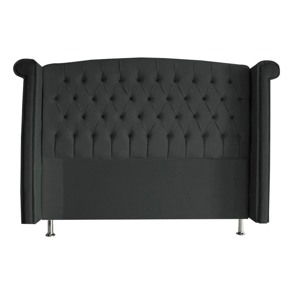 Cabeceira De Cama Box Toquio Casal 140 Cm Suede Grafite Eli Móveis E Decoração