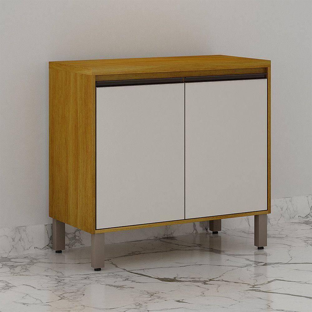 Balcão De Cozinha Nala 2 Portas Pés Reguláveis Mobilihouse Carvalho/off White