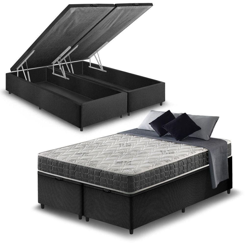 Cama Box Baú Queen + Colchão San Francisco Ortopédico 158
