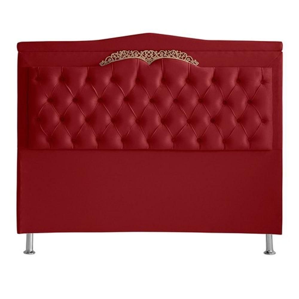 Cabeceira De Cama Box Madri Casal 140 Cm Suede Vermelho Eli Móveis E Decoração