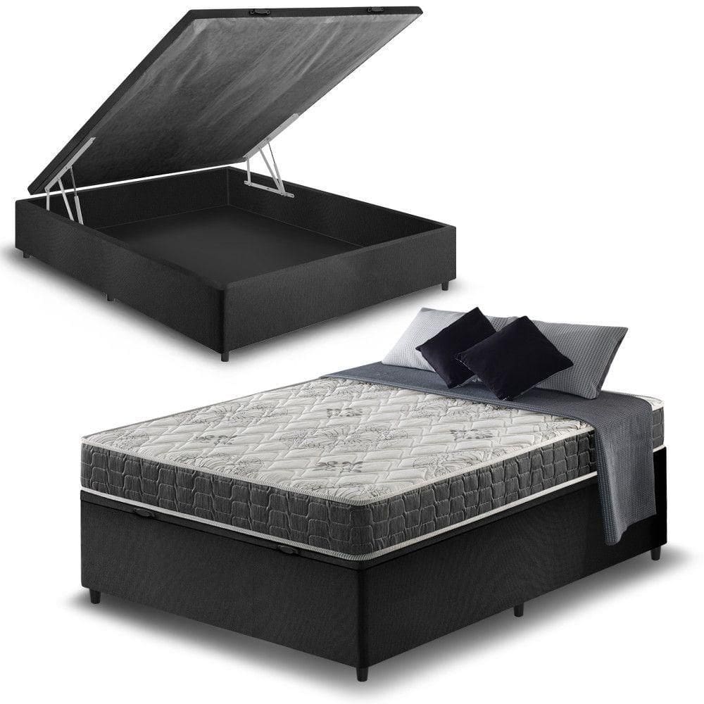 Cama Box Baú Casal + Colchão San Francisco Ortopédico 138
