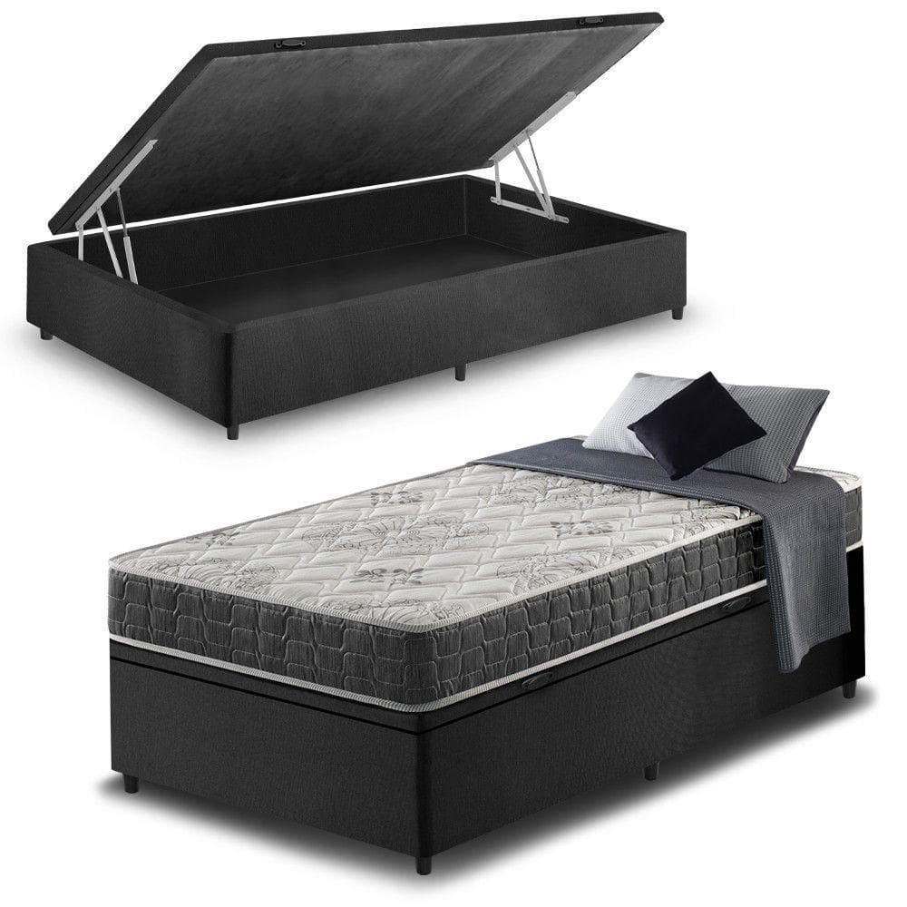 Cama Box Solteiro Baú + Colchão San Francisco Ortopédico 88
