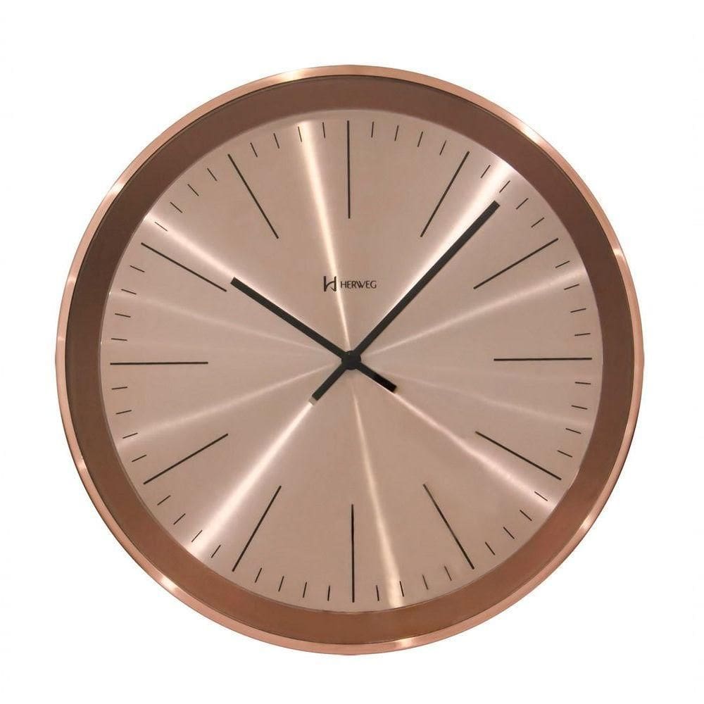 Relógio De Parede Herweg Metalizado 6497 Dourado