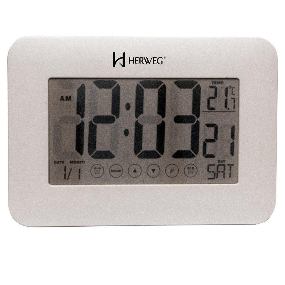 Relógio De Parede Mesa Despertador Digital Touch 2983 Branco - Branco