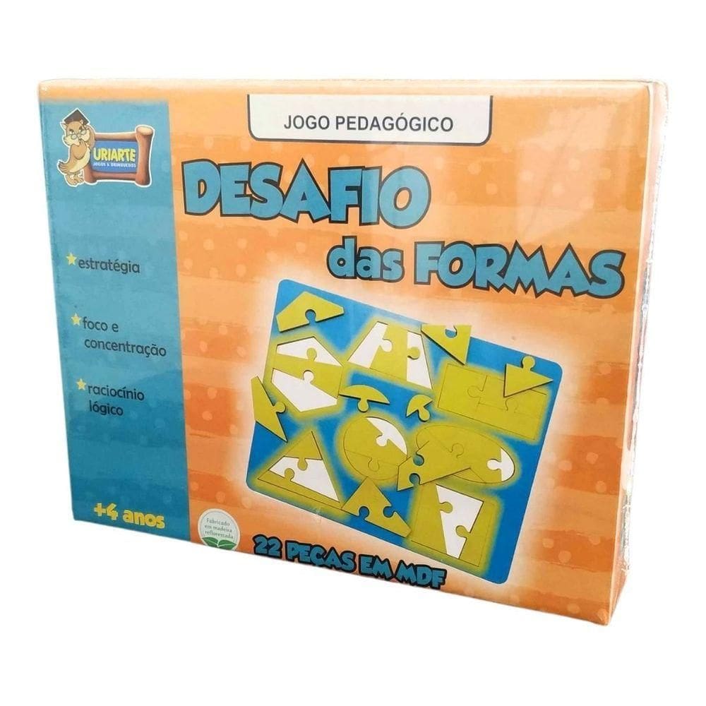 Jogo Pedagógico De Encaixe Desafio Das Formas - 22 Peças