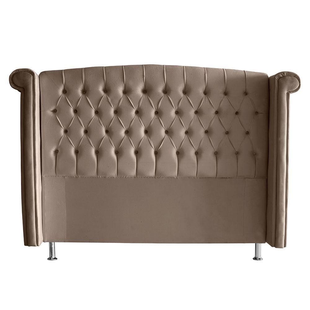 Cabeceira De Cama Box Toquio King 195 Cm Suede Capuccino Eli Móveis E Decoração