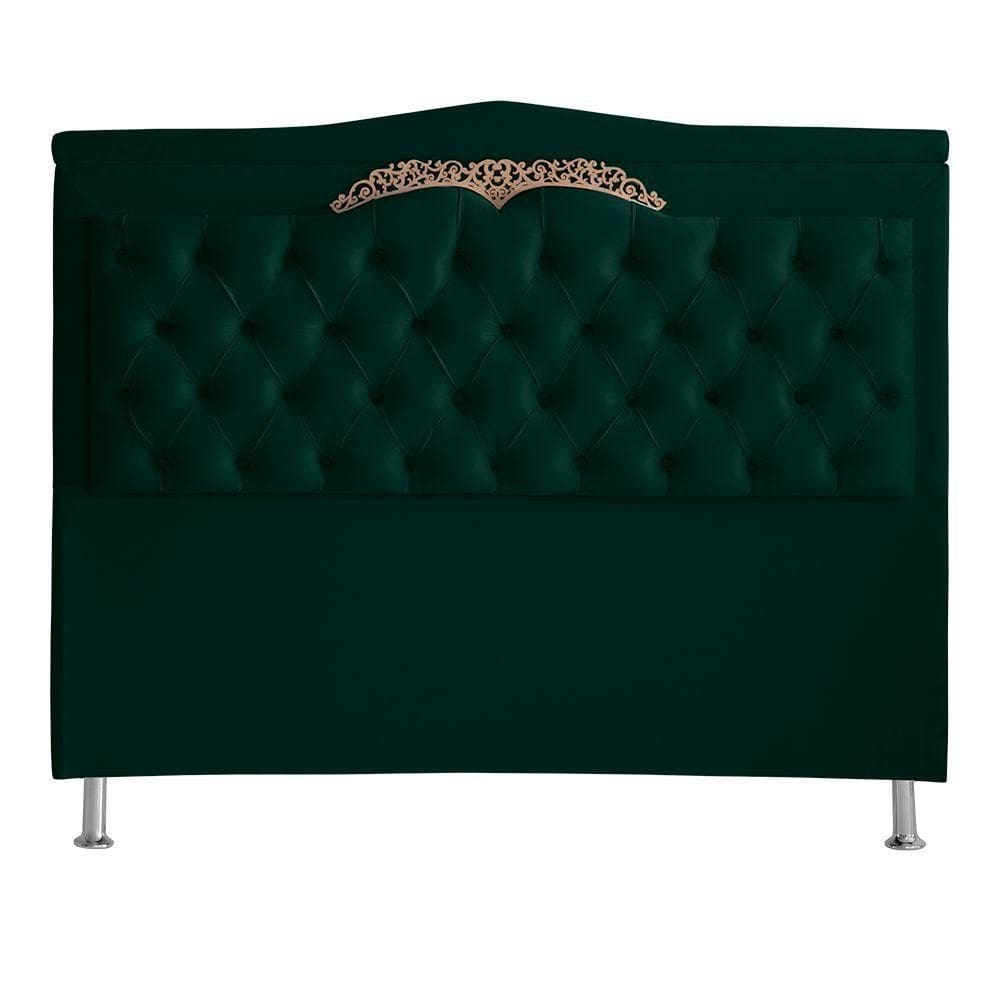 Cabeceira De Cama Box Madri Casal 140 Cm Suede Verde Eli Móveis E Decoração