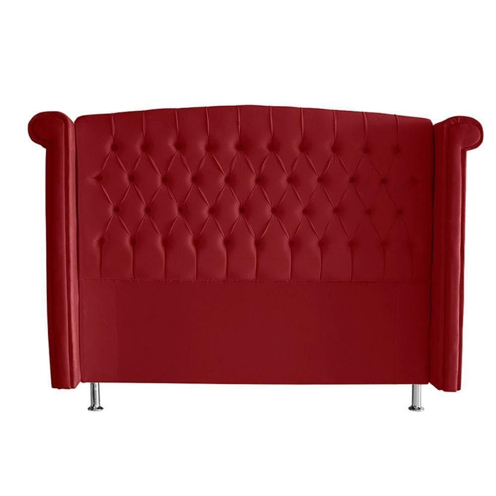 Cabeceira De Cama Box Toquio King 195 Cm Suede Vermelho Eli Móveis E Decoração