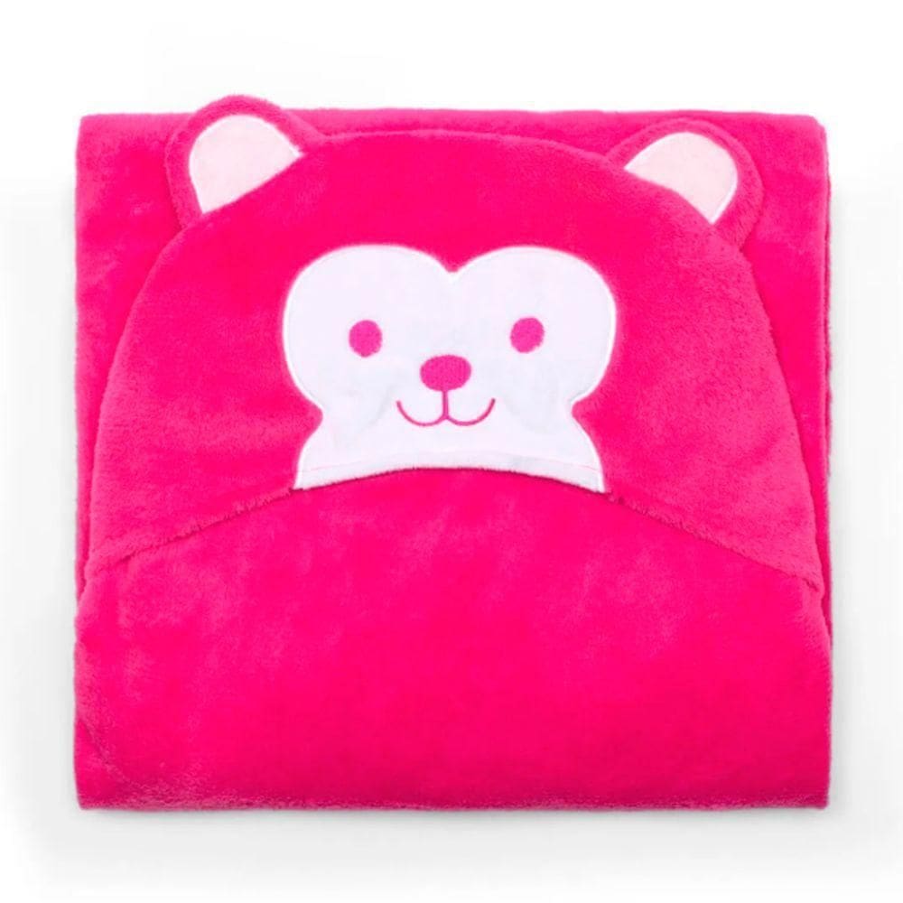 Manta Com Capuz Buettner Microfibra Infantil Sheep 90cmx90cm Rosa Escuro