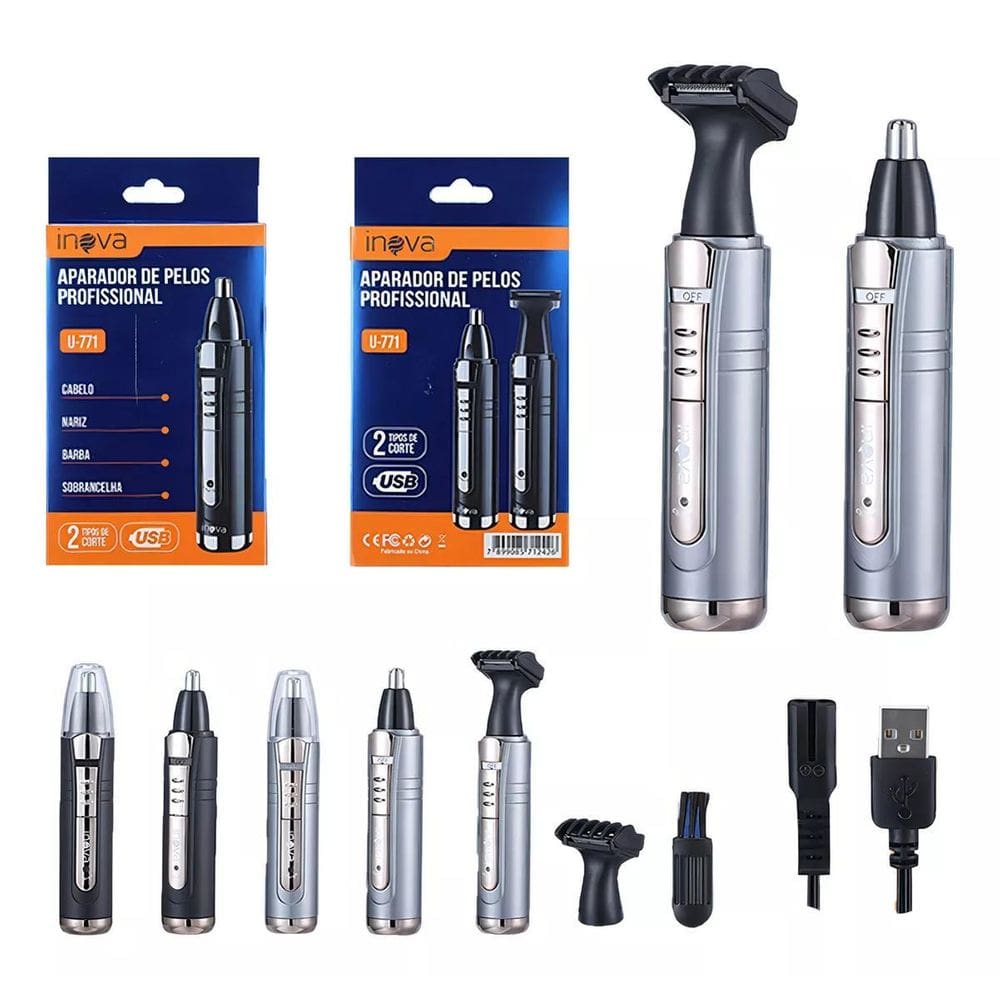 Aparador De Pelo Inova Barba Nariz 2 Em 1 Profissional U771