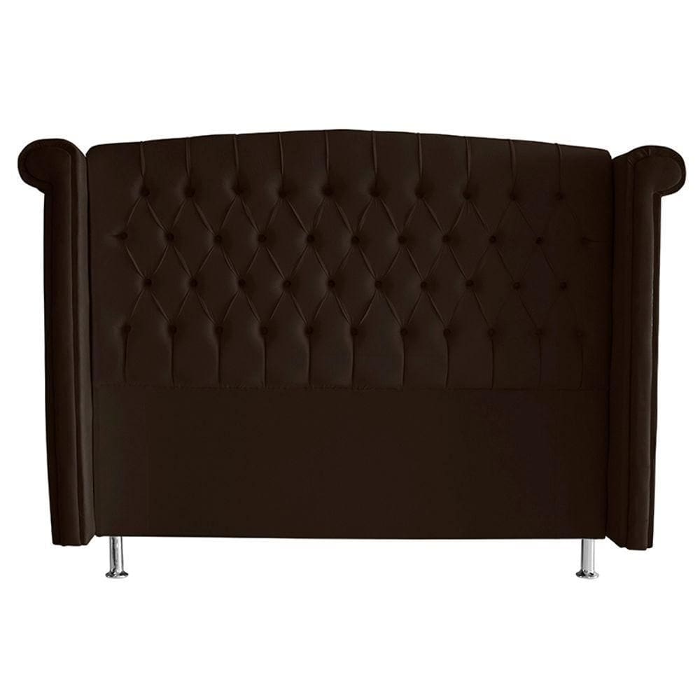 Cabeceira De Cama Box Toquio King 195 Cm Suede Marrom Eli Móveis E Decoração