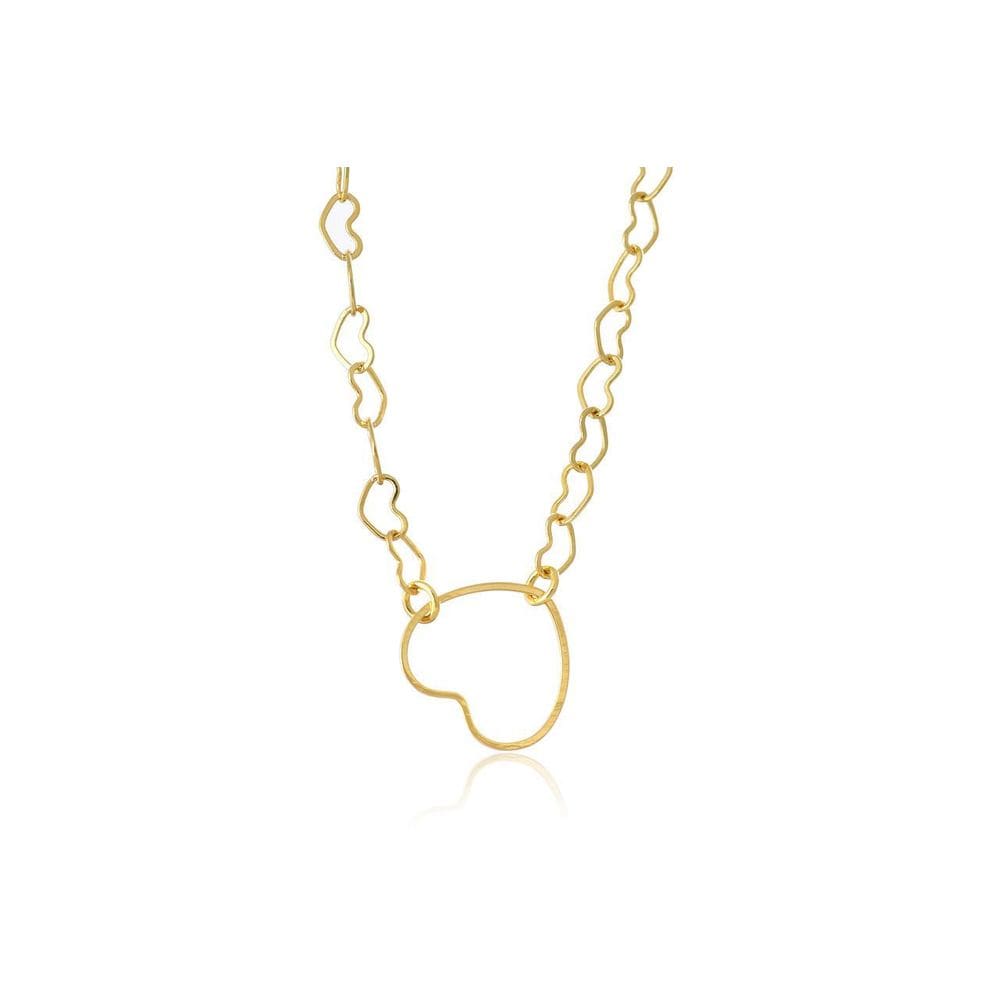 Pulseira De Corrente De Coracoes Folheado Em Ouro 18k