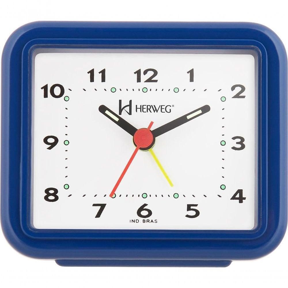 Relógio Despertador Quartz Alarme Forte Azul Escuro - Azul Escuro