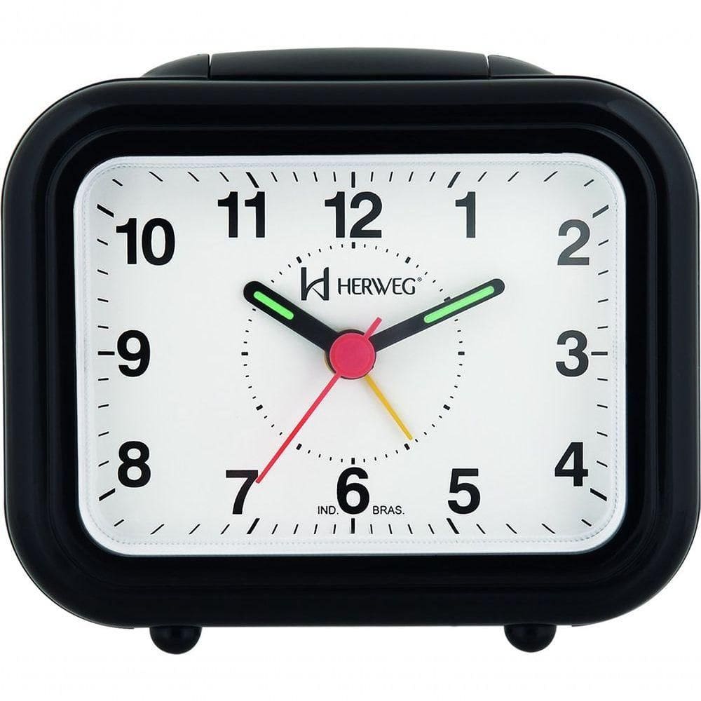 Relógio Despertador Quartz Luz Soneca Snooze Preto - Preto