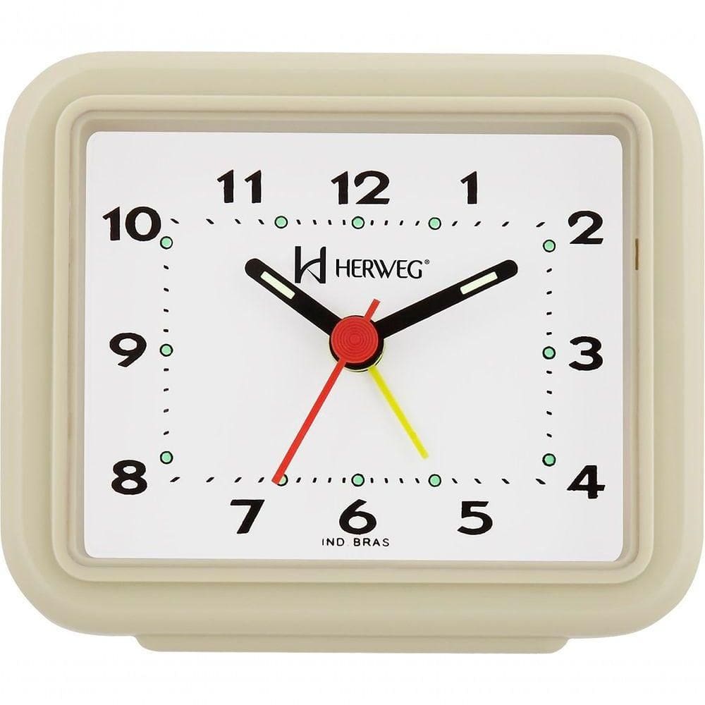 Relógio Despertador Quartz Alarme Forte Marfim - Marfim