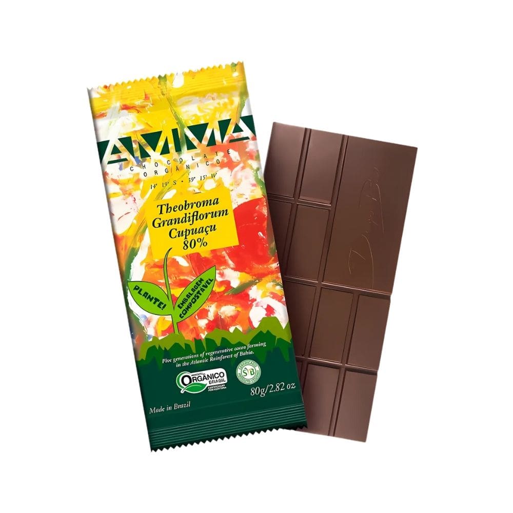 Chocolate Orgânico 80% Cupuaçu Theobroma Grandiflorum AMMA 80g
