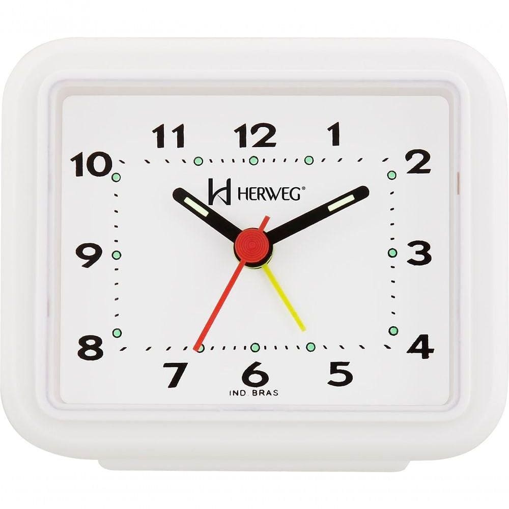 Relógio Despertador Quartz Alarme Forte Branco - Branco
