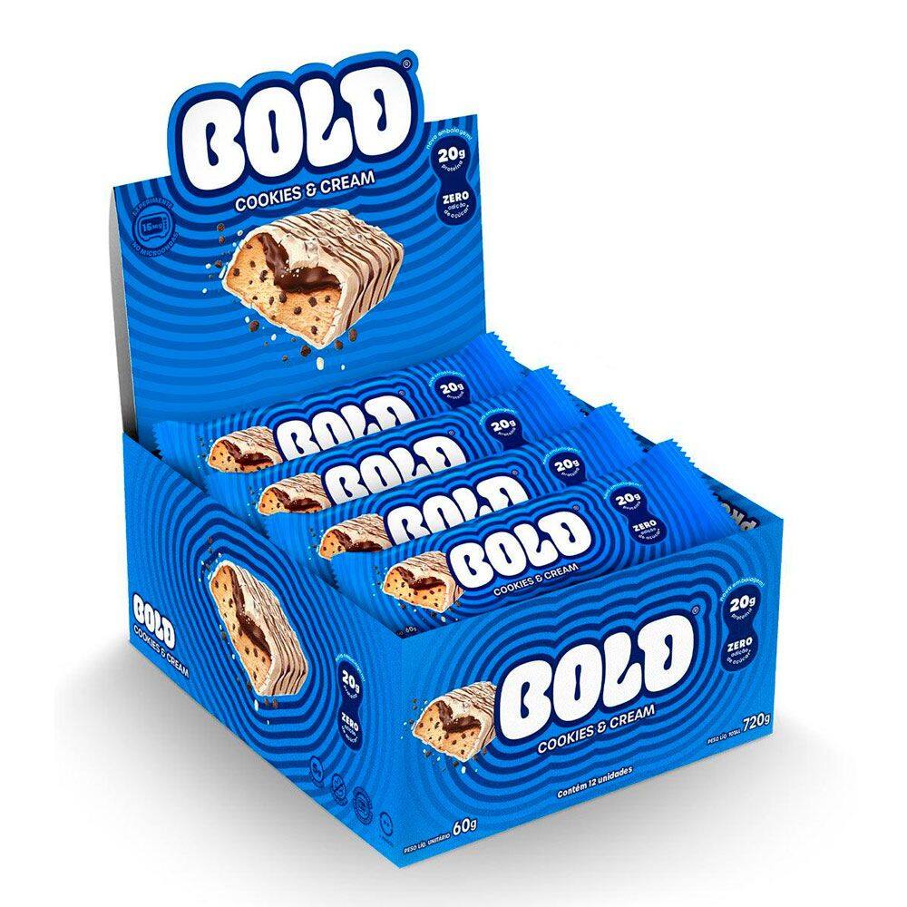 Barra de Proteína Cookies & Cream Bold (Cx c/12 un de 60g)