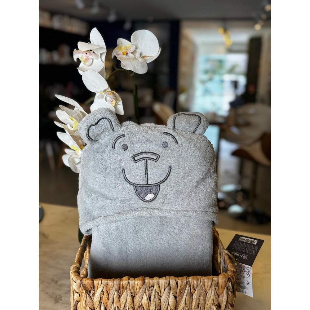 Manta Infantil com Capuz Baby Teddy Cinza Claro 90x90cm Buettner