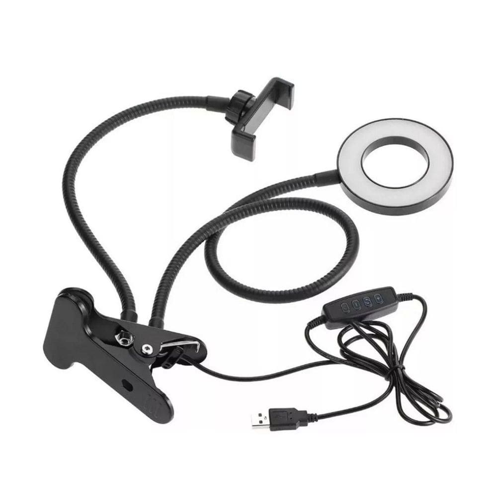 Ring Light Luminária Led Mesa Suporte Celular Selfie