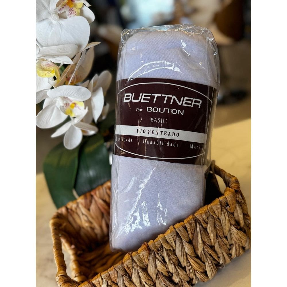 Jogo lençol Queen Liso Branco Malha Buettner