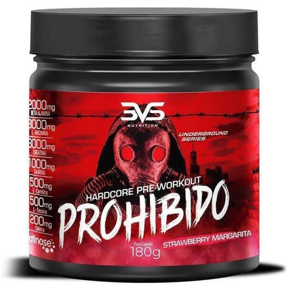 Prohibido Hardcore Pré-Workout 180G - Strawberry Margarita