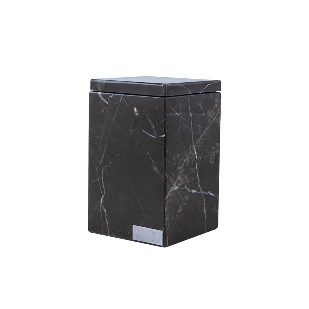Porta Algodão com Tampa em Mármore Bronze Armani