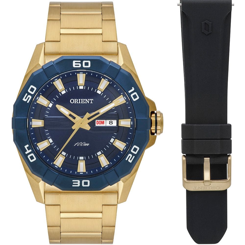 Relógio Orient Masculino Dourado Mgss1277 D1kx