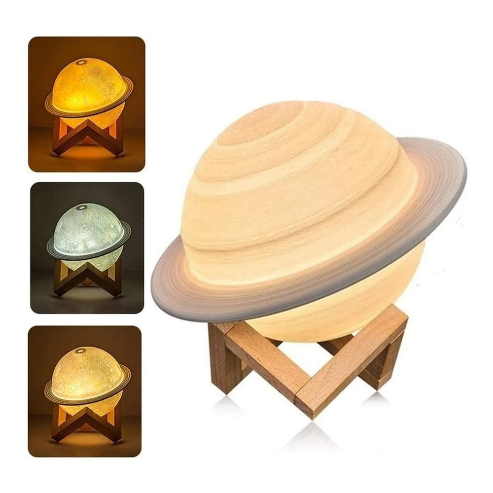 Luminária Abajur Umidificador De Ar Planeta Saturno 3D