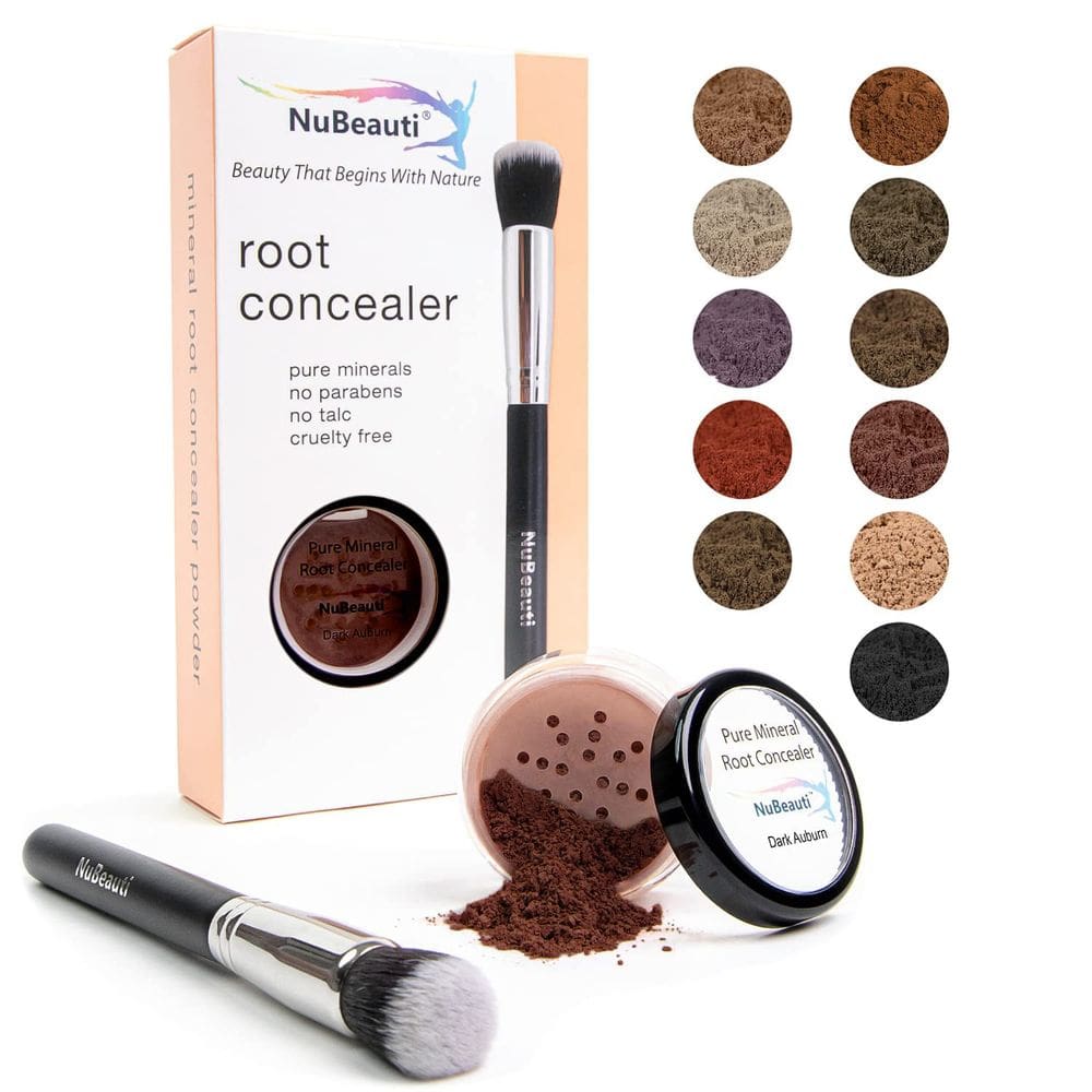 Pó de retoque de raiz NuBeauti Dark Auburn 11 tons