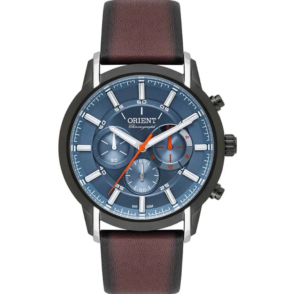 Relógio Orient Masculino Cronografo Couro Mtscc048 A1nx