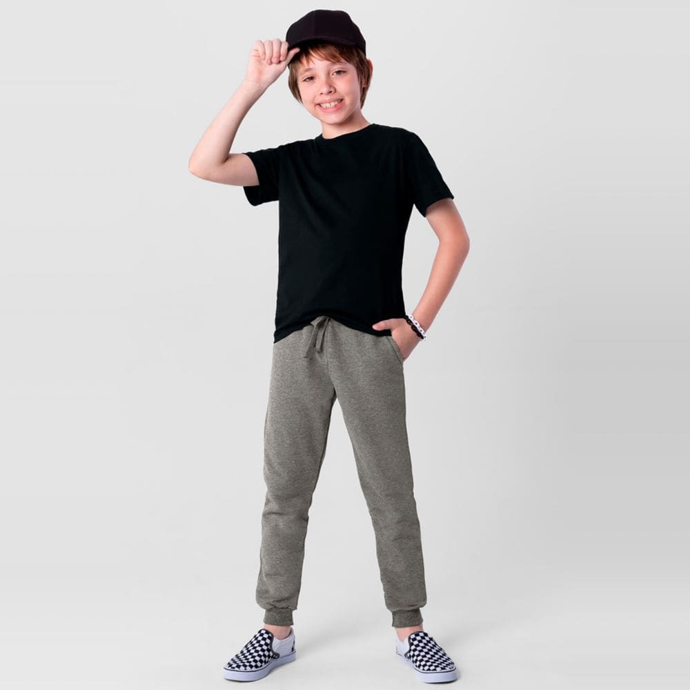 Calça Jogger Básica Infantil Menino Em Moletinho Brandili