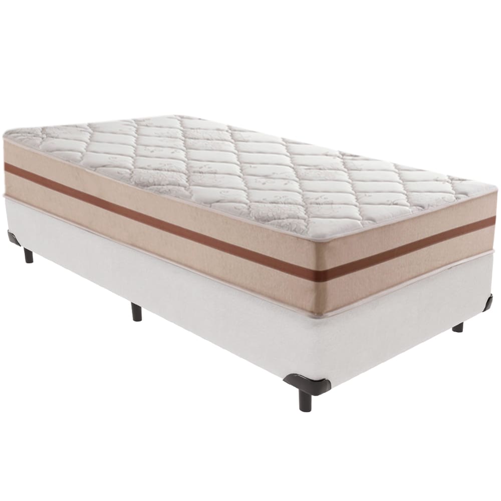 Cama Box e Colchão Classic 26 cm Molas ensacadas Solteiro Anjos