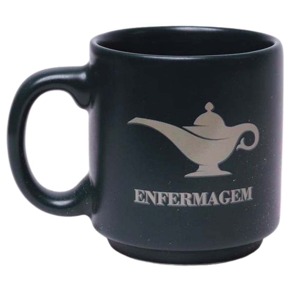 Mini Caneca Profissão Enfermeira Enfermeiro Enfermagem Café Expresso Empilhável Cerâmica 100ML