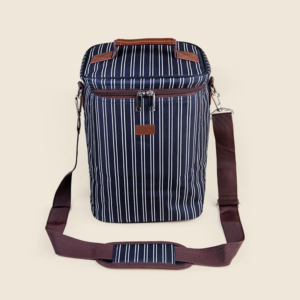 Bolsa Térmica para Bebida Listrada Preto e Branco 12L - A\\CASA