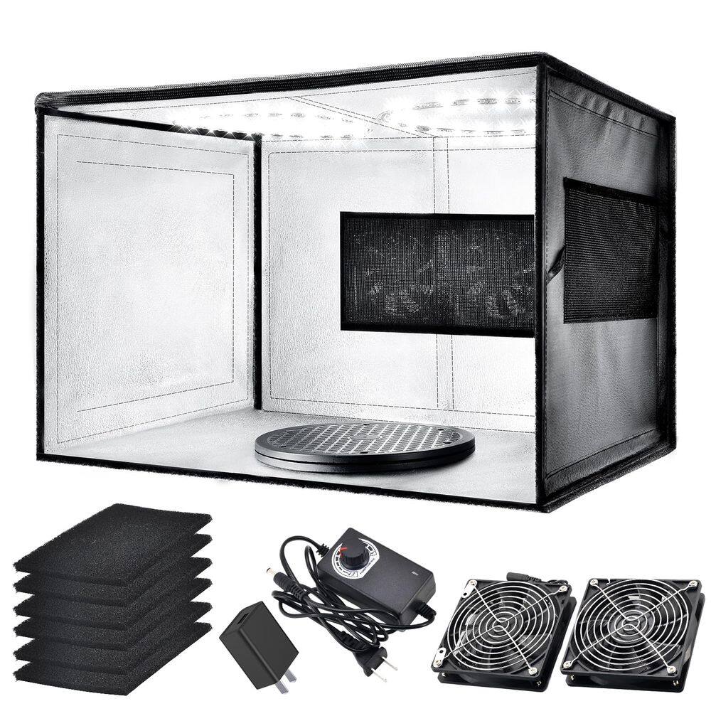 Cabine de pulverização Airbrush JFLLAJNF com ventiladores de exaustão duplos e LED
