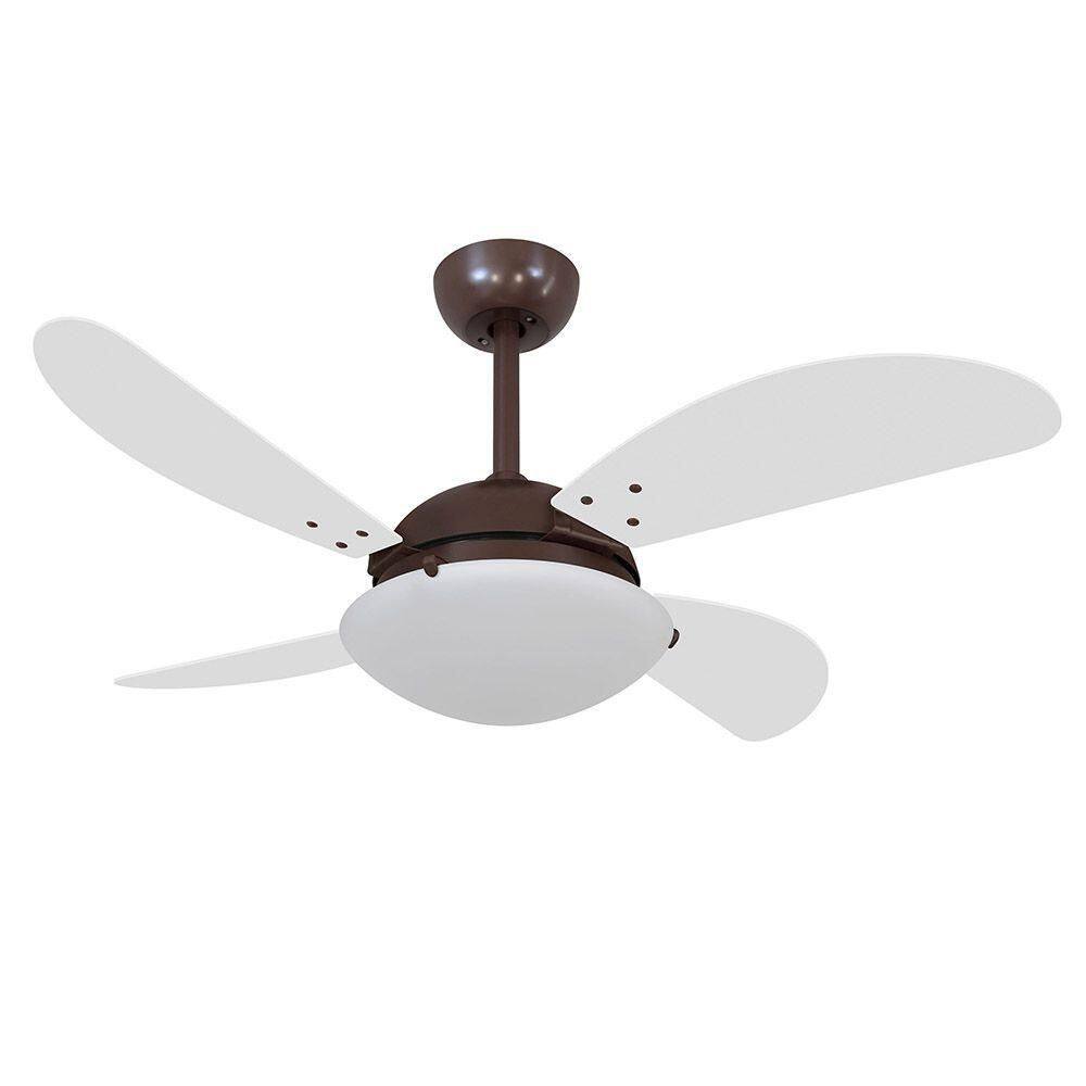 Ventilador de Teto Volare Café VD300 Fly 4 Pás Branco 110V
