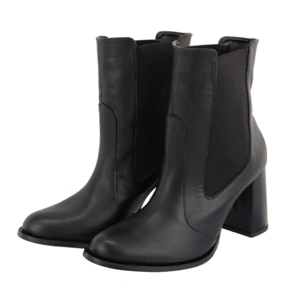 Bota Feminina Chelsea Cano Baixo Salto Grosso