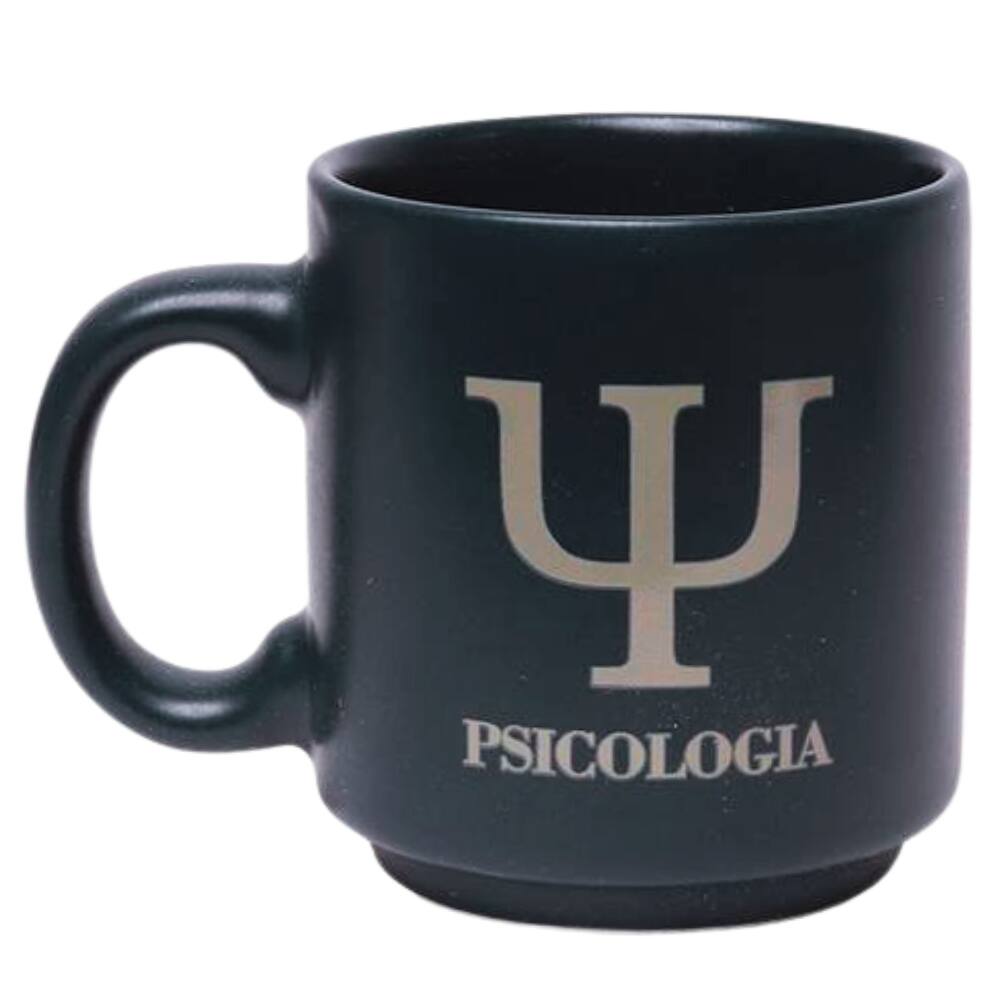 Mini Caneca Profissão Psicologo Psicologia Café Expresso Empilhável Cerâmica 100ML