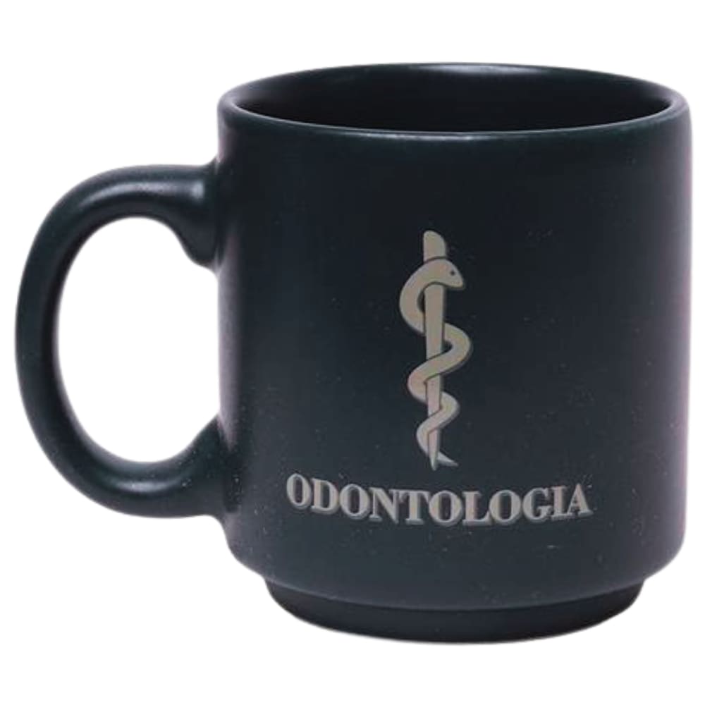 Mini Caneca Profissão Dentista Odontologia Café Expresso Empilhável Cerâmica 100ML