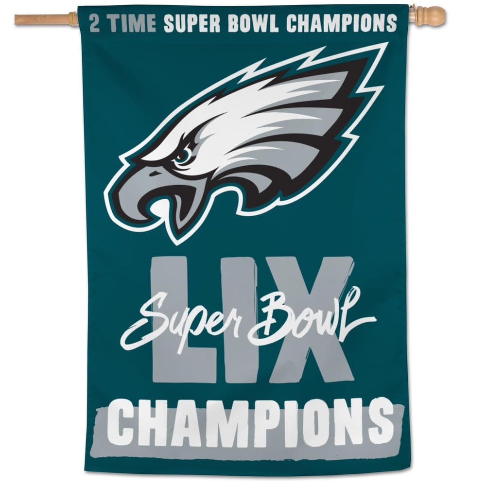 Banner vertical WinCraft Philadelphia Eagles 2 vezes no Super Bowl