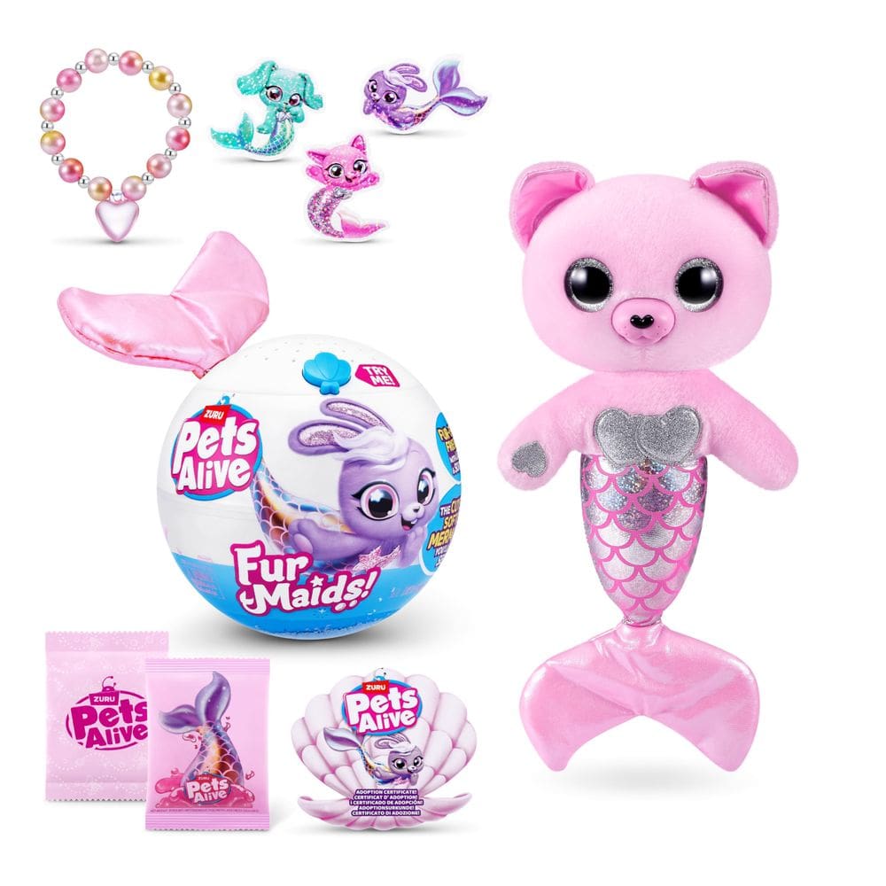 Brinquedo de pelúcia Pets Alive Furmaids Mermaid ZURU com luzes e sons
