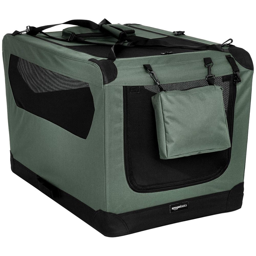 Canil transportador de caixas para cães de estimação Amazon Basics Folding 36x24x24cm