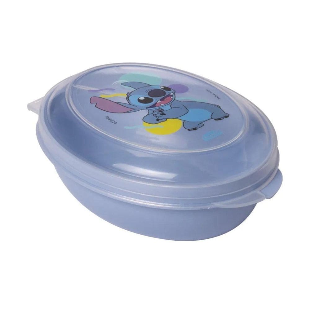 Saboneteira Infantil Stitch Porta Sabonete Tampa Portátil