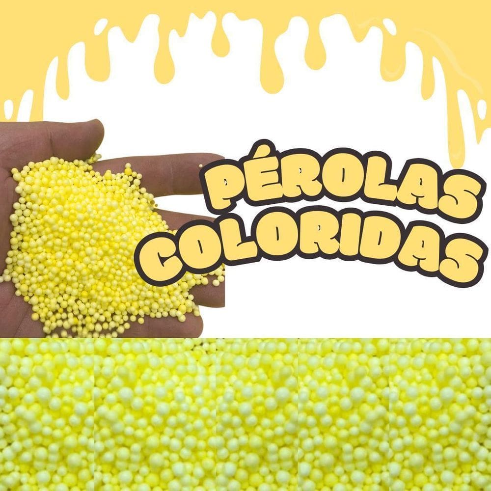 Pérolas De Eps Bolinhas De Isopor Coloridas 1 Litro Amarela