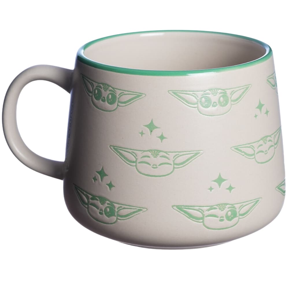 Caneca Baby Yoda Grogu Cerâmica Fosca Com Estampa Baixo Relevo 500ML Oficial Star Wars Mandaloriano Disney
