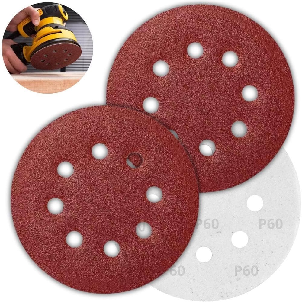 Disco De Lixa Aderente Com Furo 125Mm Grão 60 Kit 02 Un