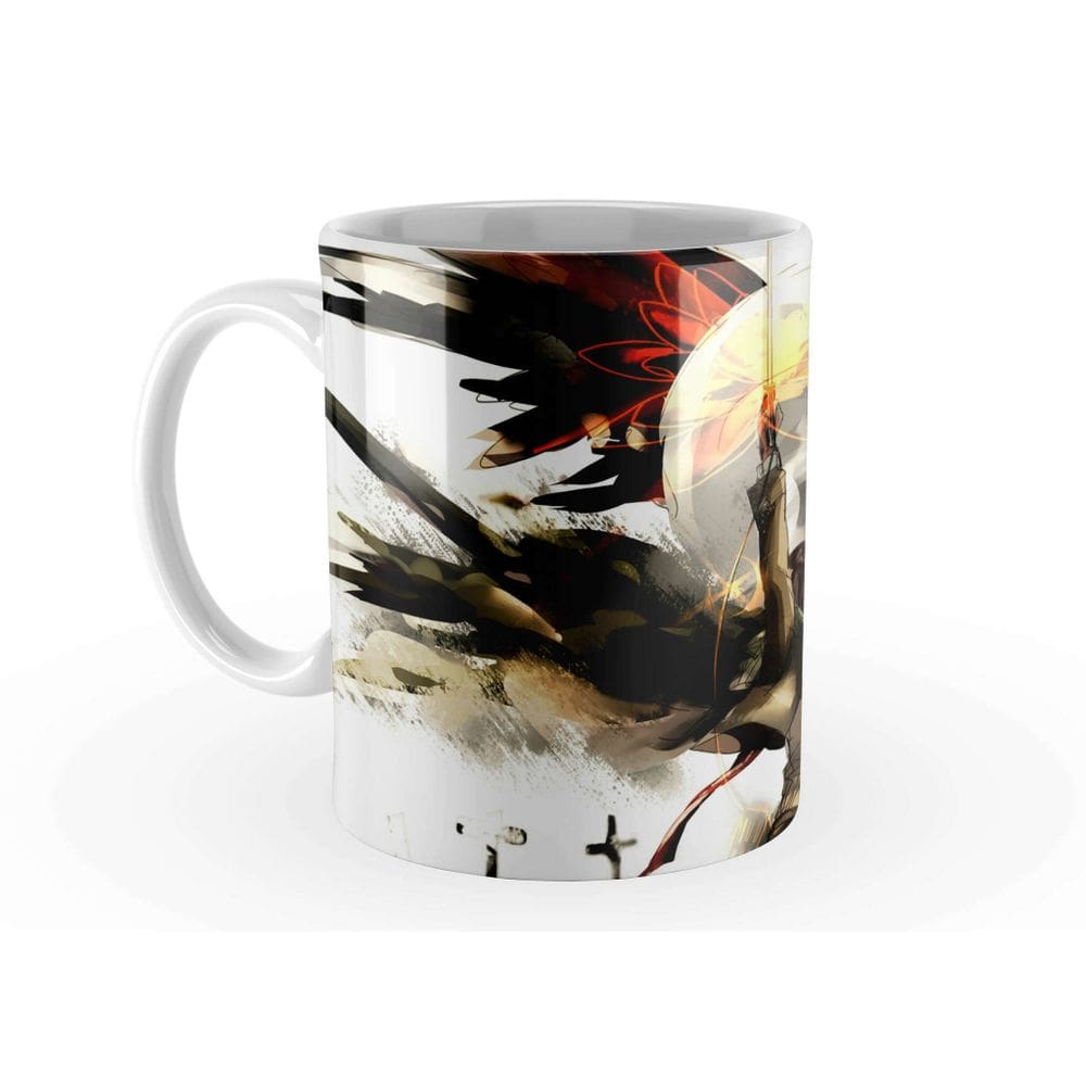 Caneca Attack On Titan Asas 325 Ml Interior E Alça Branca