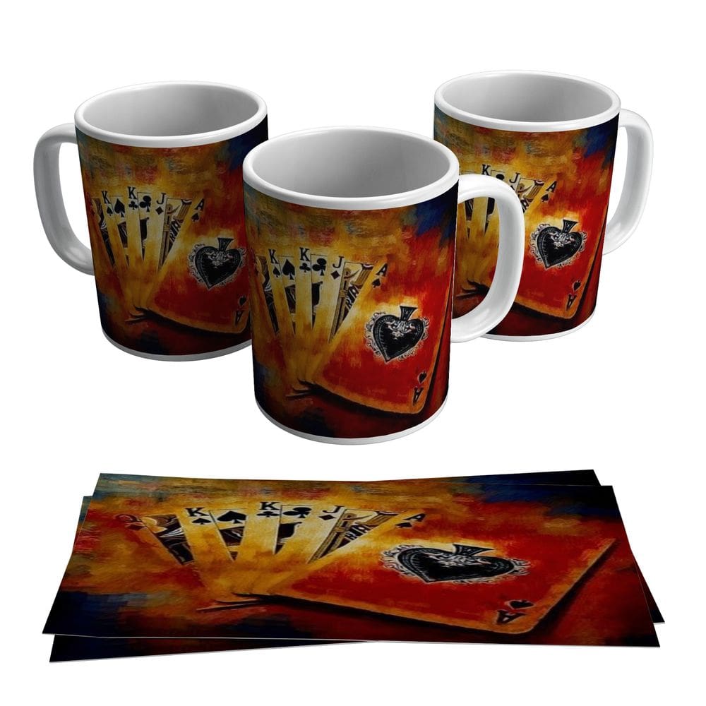 Caneca Baralho Cartas Buraco Canastra Aposta Cassino 325ml